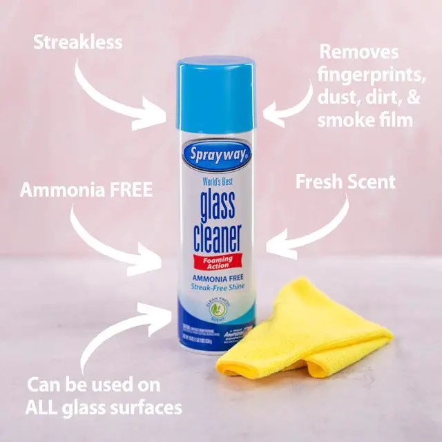 Alt view image 5 of 7 - Sprayway Glass Cleaner Foaming Aerosol Spray, 19oz, Pack of 2 | Ammonia-Free, Streakless, Fast-Acting | Cleans & Polishes Glass Surfaces | Fresh Scent, Removes Fingerprints, Dust, Dirt, Smoke Film