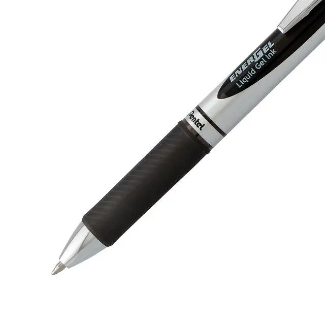 Alt view image 5 of 5 - Pentel EnerGel RTX Retractable Liquid Gel Pen, (0.7mm), Medium Line, Metal Tip, Black Ink, Pack of 2 (BL77BP2A)