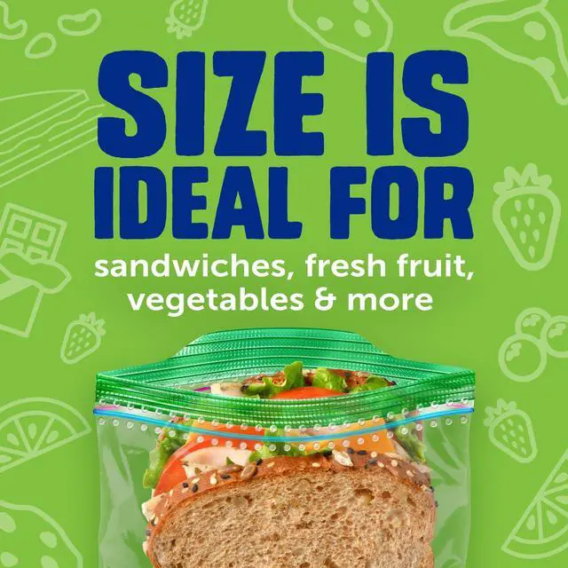 Alt view image 4 of 6 - Ziploc Sandwich & Snack Bags, Food Storage, Easy Open & Close, 105 Count