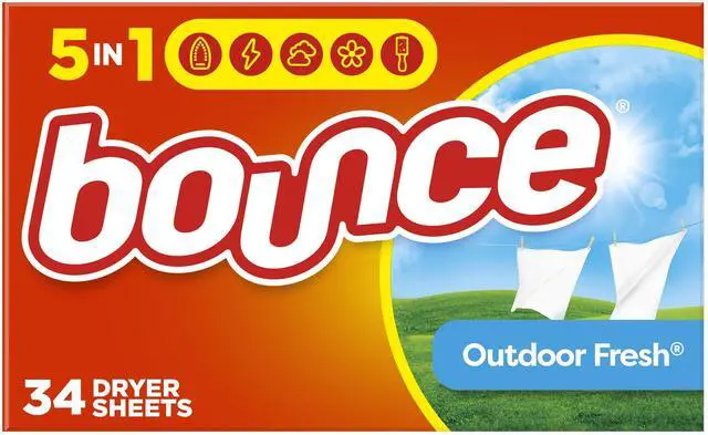 Main image of Bounce Fabric Softener Dryer Sheets, Outdoor Fresh Scent, 34 Count