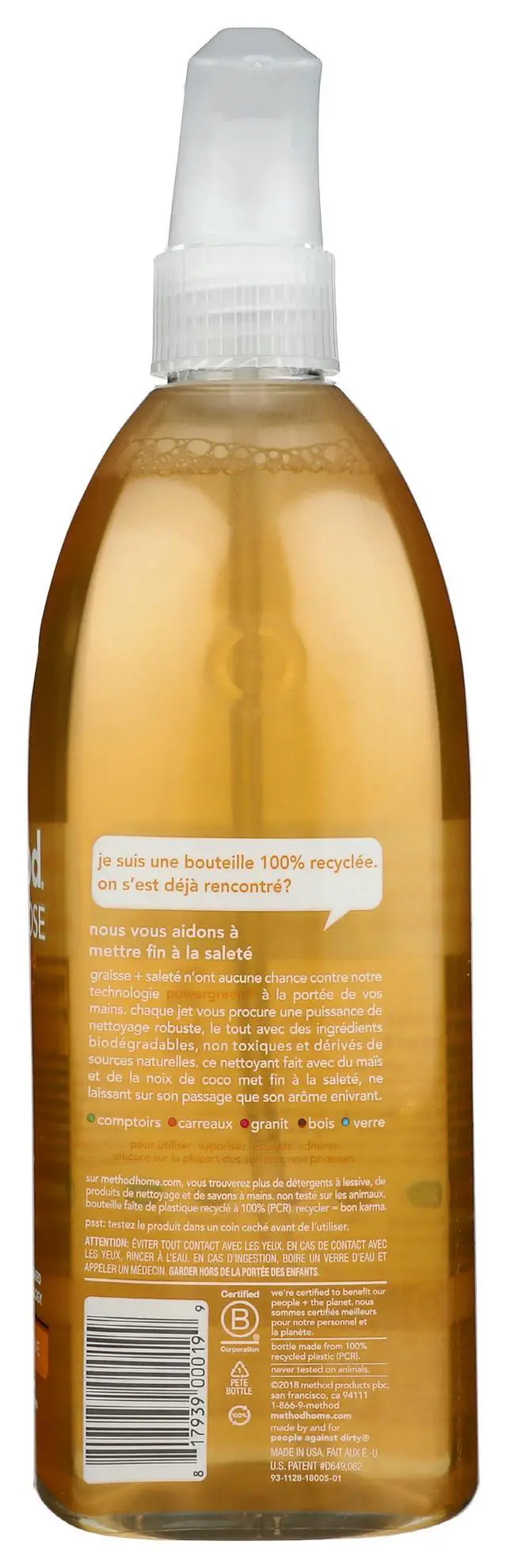 Alt view image 7 of 7 - Method Naturally Derived All Purpose Surface Cleaner Spray, Ginger Yuzu, 28 Ounce