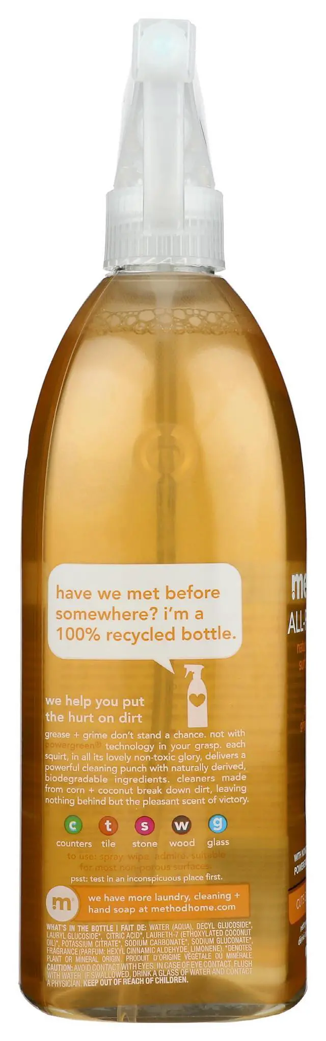 Alt view image 3 of 7 - Method Naturally Derived All Purpose Surface Cleaner Spray, Ginger Yuzu, 28 Ounce