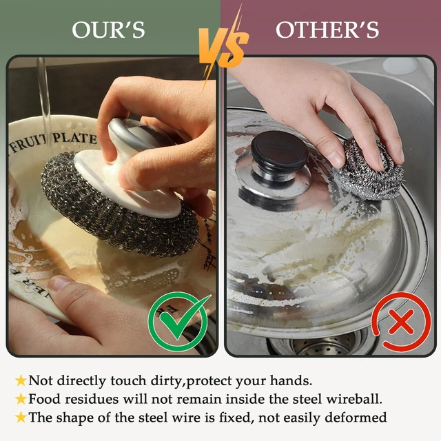 Alt view image 7 of 7 - 2 Pack Stainless Steel Wool Scrubber, Scrubbing Scouring Pad, Steel Wool Scrubber for Kitchens, Bathroom and Kitchen Pots, Pans, Sink(Grey)
