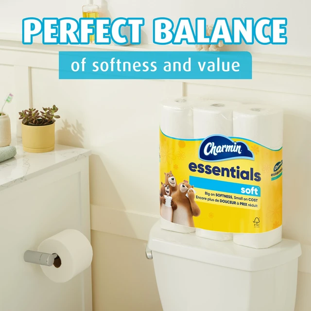 Alt view image 2 of 7 - Charmin Essentials Soft Toilet Paper 6 Mega Rolls, 330 sheets per roll