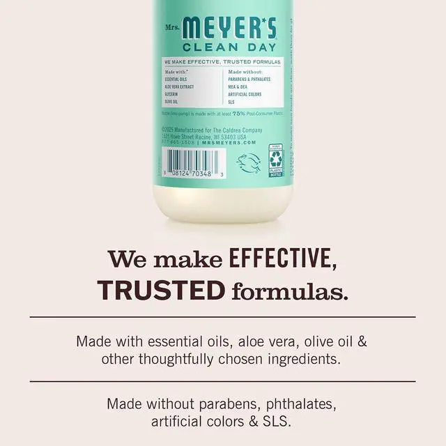 Alt view image 2 of 6 - MRS. MEYER'S CLEAN DAY Hand Soap, Mint Scent, 12.5 Fl Oz Bottle