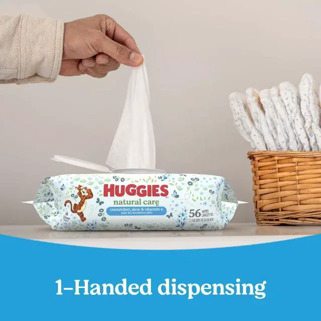 Alt view image 4 of 6 - Huggies Natural Care Cucumber, Aloe & Vit E Baby Wipes, 3 Packs, 168 Wipes
