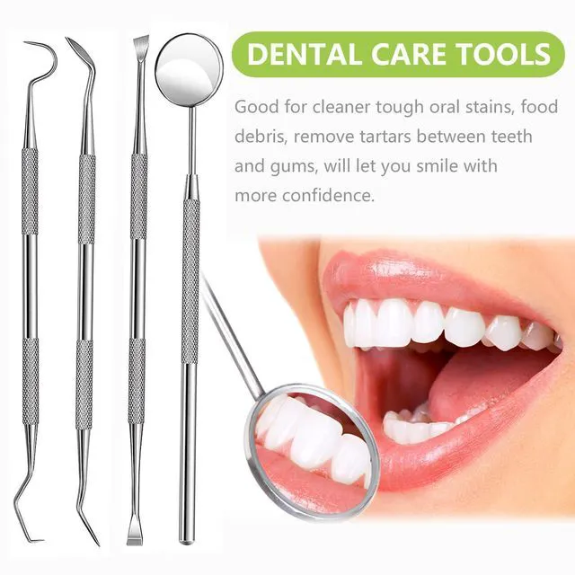 Alt view image 4 of 6 - Dental Tools, Professional Teeth Cleaning Oral Care Hygiene Kit, Stainless Steel Dental Pick Tooth Scraper Tartar Plaque Remover for Dentist, Personal, Pet Use with Storage Box