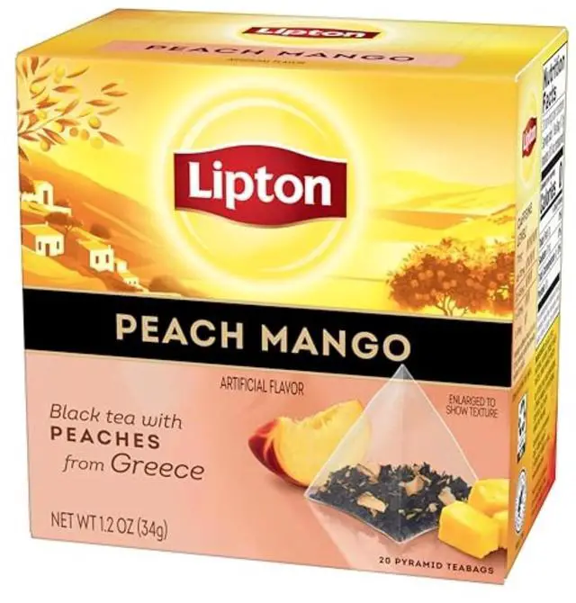 Alt view image 2 of 5 - Lipton Black Tea Peach Mango, Pyramid Tea Bags, Flavored Teabags for a Refreshing Cup of Tea, 20 Total Tea Bags