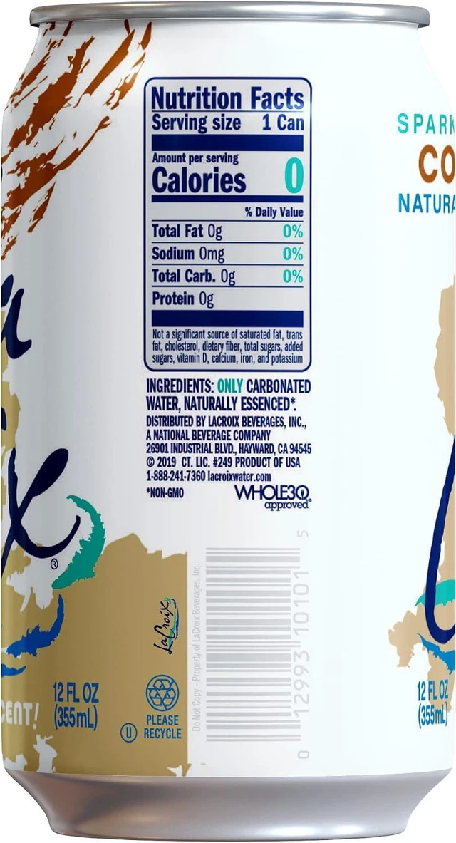 Alt view image 4 of 6 - La Croix, Water Sparkling Coconut, 12 Fl Oz, 8 Count