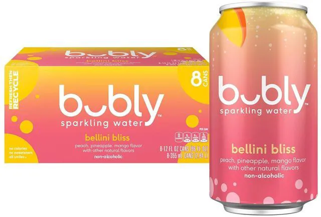 Main image of bubly Sparkling Water, Bellini Bliss, 12 Fl Oz Cans (8 Pack)