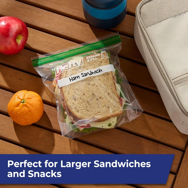 Alt view image 6 of 6 - Hefty Press to Close Extra Large Sandwich Bags, 130ct