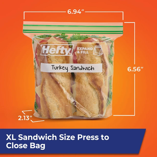 Alt view image 5 of 6 - Hefty Press to Close Extra Large Sandwich Bags, 130ct