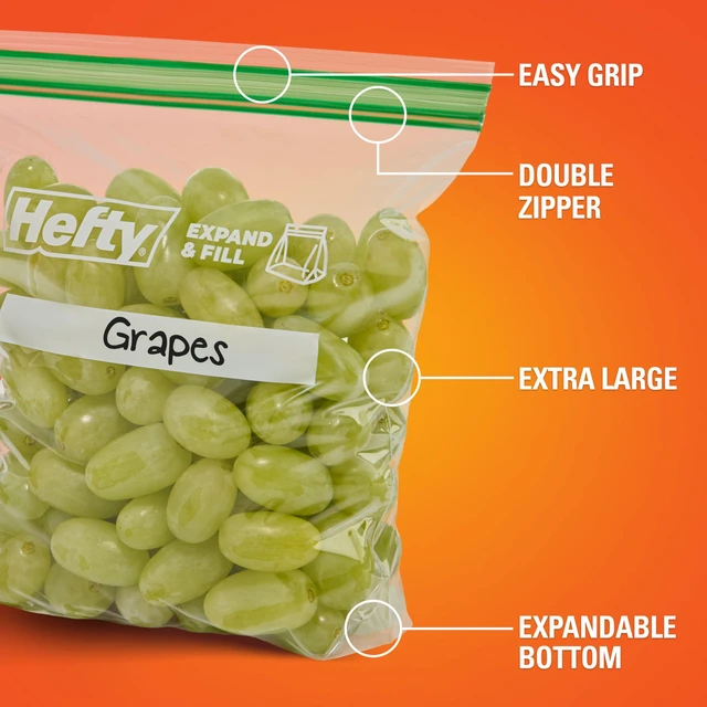 Alt view image 2 of 6 - Hefty Press to Close Extra Large Sandwich Bags, 130ct