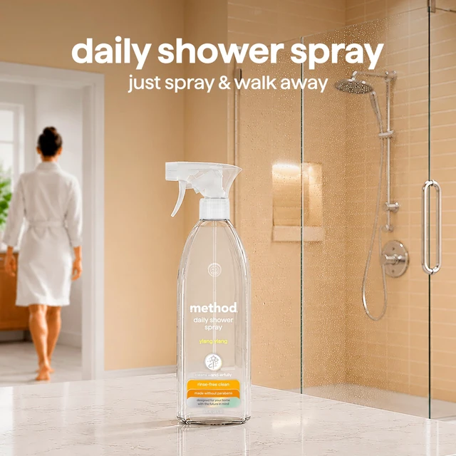 Alt view image 7 of 7 - method Daily Shower Cleaner Spray, Ylang Ylang, 28 fl oz