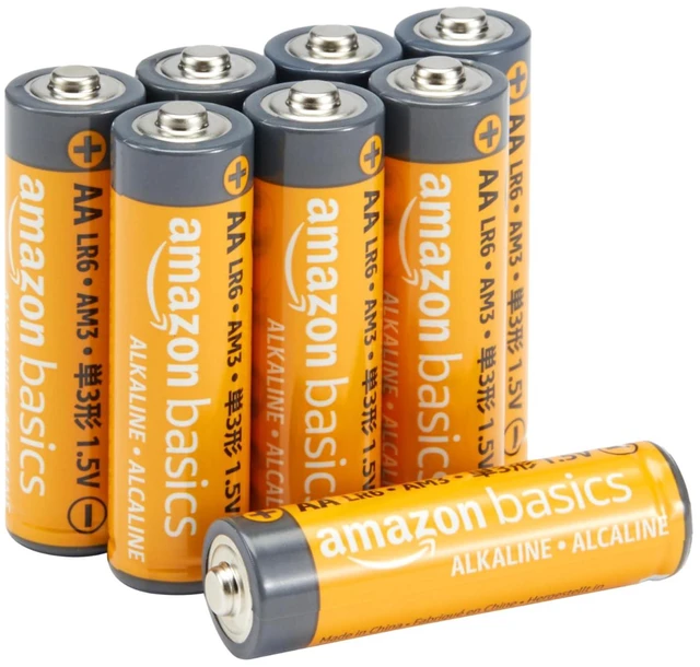 Main image of Amazon Basics 8-Pack AA Alkaline High-Performance Batteries, 1.5 Volt, 10-Year Shelf Life, Long-lasting Power