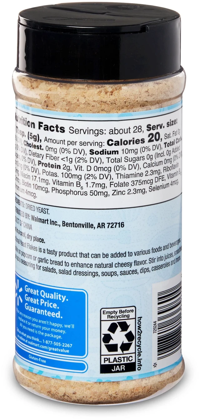 Alt view image 3 of 6 - Great Value Nutritional Yeast Flakes, 5 oz