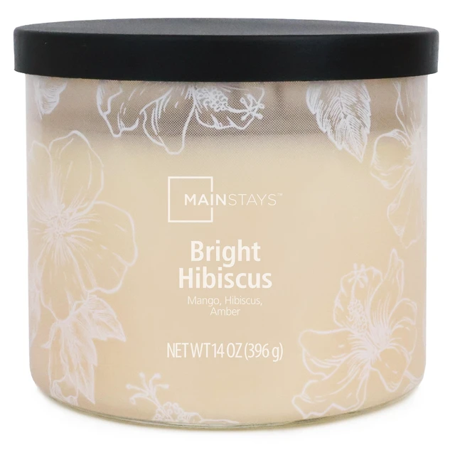 Alt view image 4 of 5 - Mainstays 3-Wick Ombre Wrap Bright Hibiscus Scented Candle, 14 oz