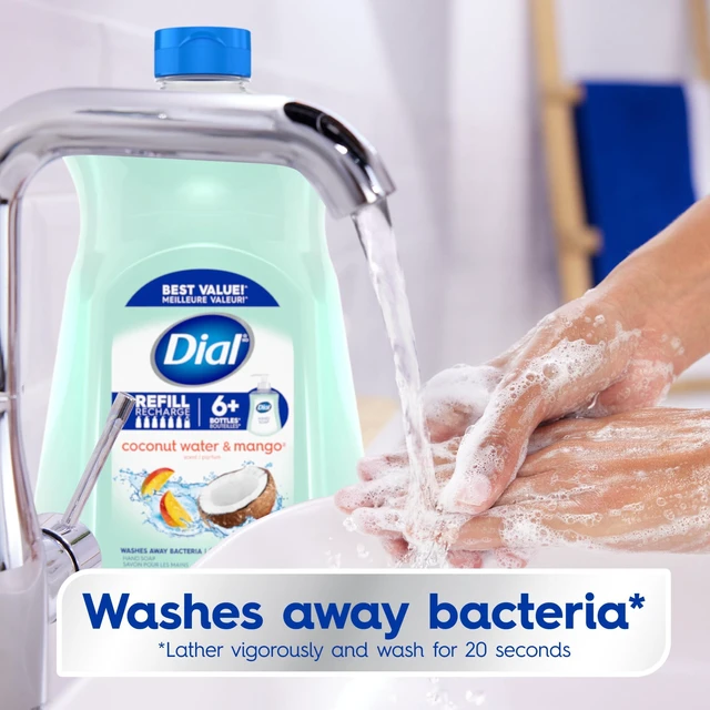 Alt view image 4 of 4 - Dial Clean + Gentle Liquid Hand Soap Refill, Coconut Water & Mango Gentle Hand Soap, 52 oz