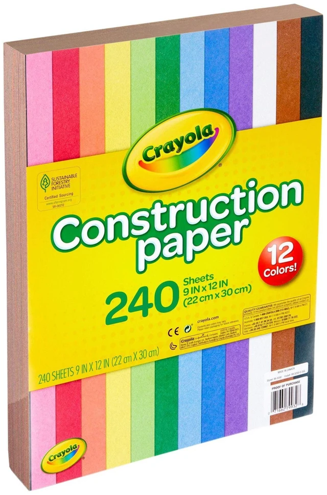 Alt view image 2 of 6 - Crayola Construction Paper, 240 Pages, Valentines Party Supplies, 10 Colors, Craft Paper