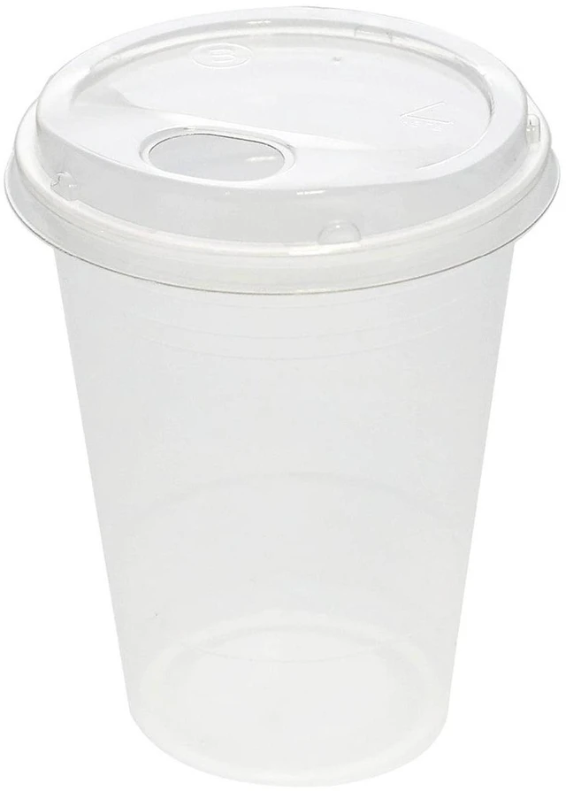 Alt view image 5 of 7 - Great Value Disposable Plastic Cups and Lids, Clear, 16 oz, 25 Count, (Cup and Lid Combo)