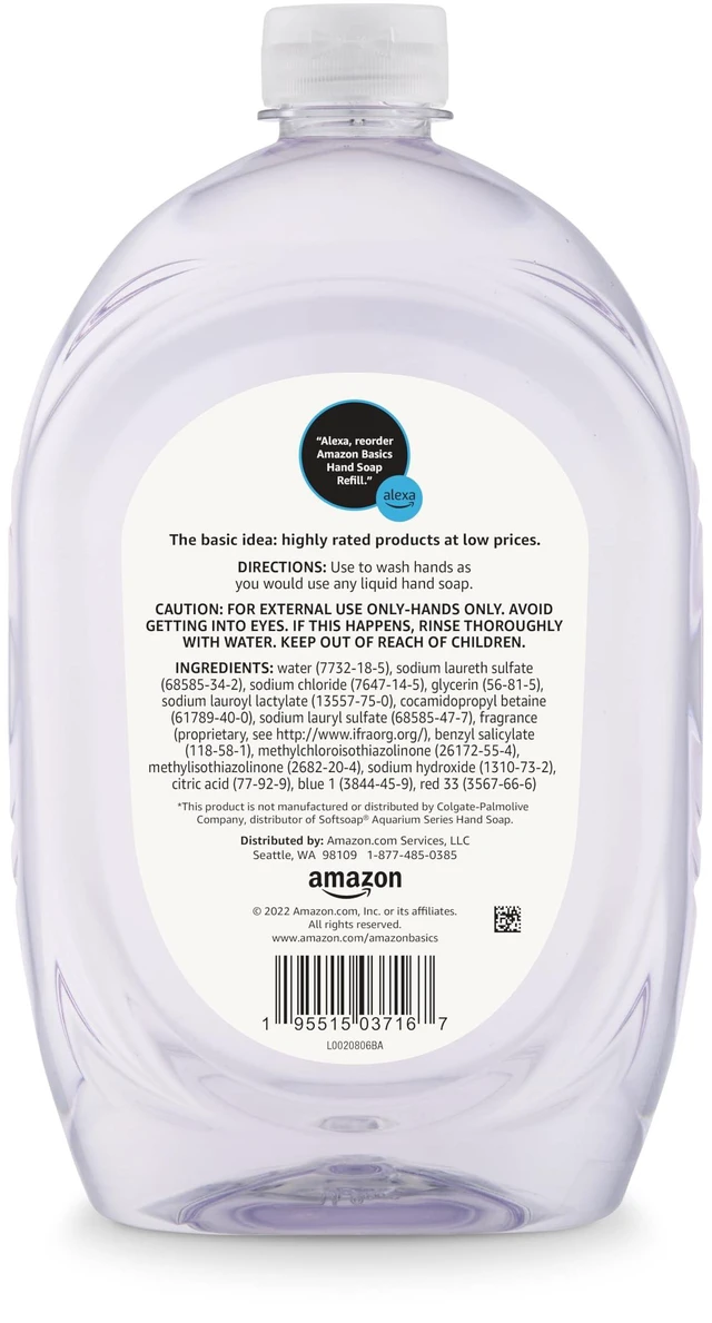Alt view image 3 of 5 - Amazon Basics Gentle & Mild Clear Liquid Hand Soap Refill, Triclosan-Free, Dermatologist-Tested, pH Balanced, Cruelty-Free, 50 Fluid Ounces, 1-Pack (Previously Solimo)