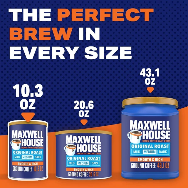 Alt view image 7 of 7 - Maxwell House Ground Coffee, Original Roast, 10.3 oz Canister