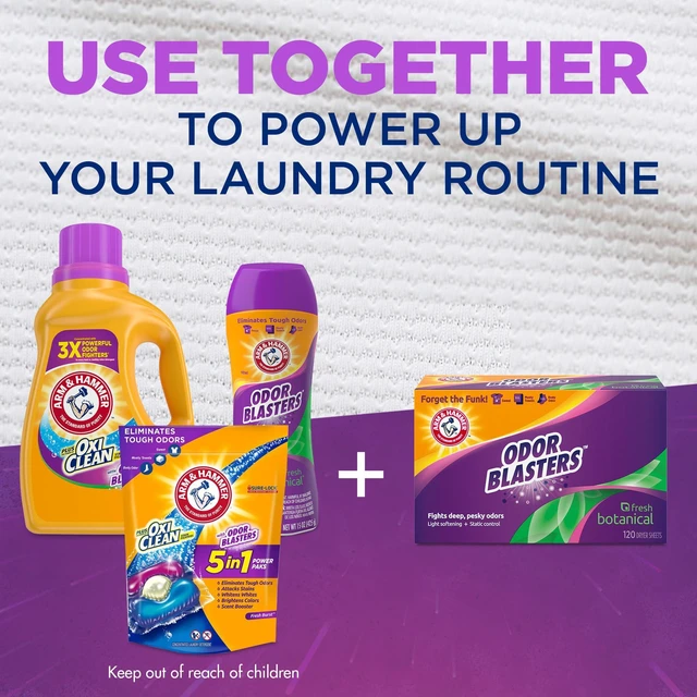 Alt view image 2 of 7 - Arm & Hammer Odor Blaster Sheets Fresh Burst 80ct
