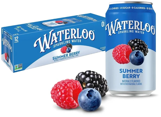 Main image of Waterloo Sparkling Water, Summer Berry, 12 Fl Oz Cans (Pack of 12)