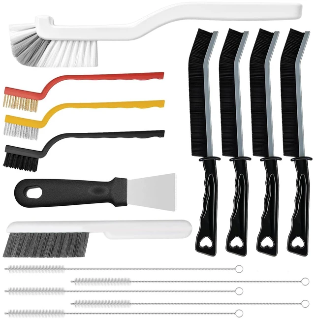 Main image of Crevice Cleaning Brush, Multifunctional Grout Brush and Straw Brush, 15 Pcs