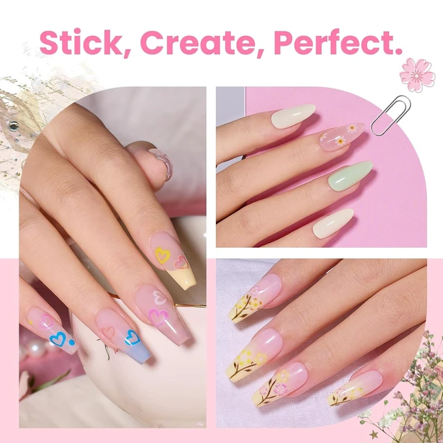 Alt view image 6 of 6 - Beetles Nail Art Stickers 30 Sheets 3D Flower Nail Stickers Color Heart