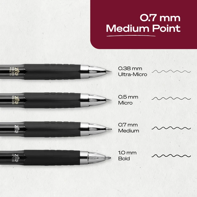 Alt view image 5 of 6 - uniball 207 Gel Pens, Black Ink, 0.7mm Medium Point, Retractable, 4 Count