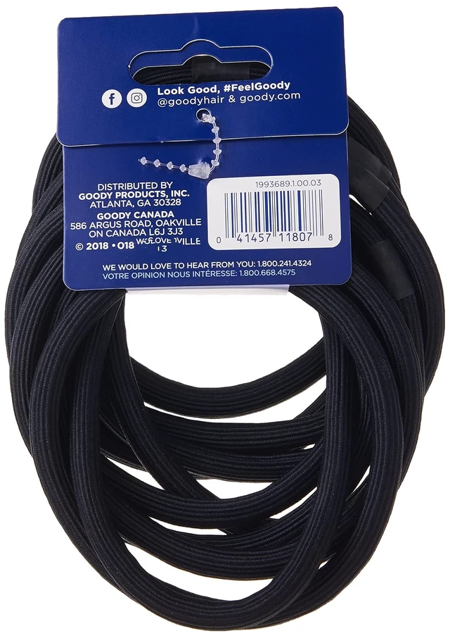Alt view image 4 of 6 - GOODY Hair Elastics, XL & Extra Thick, Black, 10 Count, Pack of 2 | Ouchless
