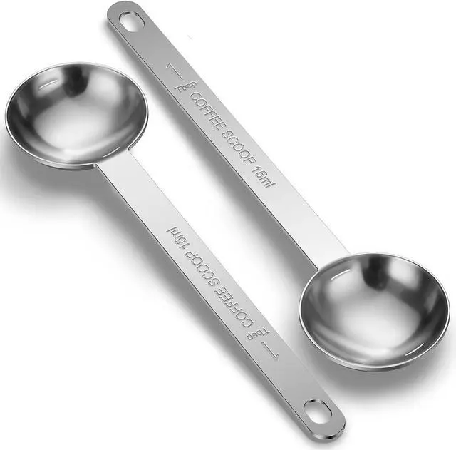 Main image of 2PCS Coffee Scoop Spoons, 15ML (1 Tablespoon) Stainless Steel Measuring Spoons with Long Handle, Durable Coffee Scoopers for Ground Coffee, Tea and Baking Powder