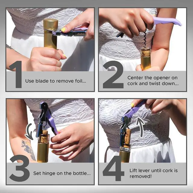 Alt view image 3 of 4 - Shakey Wine Key! - Professional Waiter's Corkscrew Wine Bottle Opener with Foil Cutter (2-Pack)