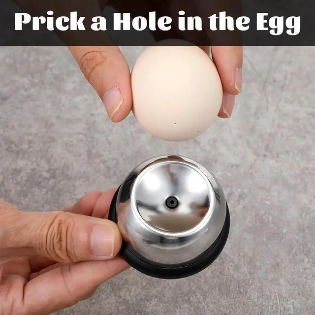Alt view image 4 of 7 - Stainless Steel Egg Piercer for Hard Boiled Eggs with Retractable Pin, Heavy Duty Egg Poker to Get Good Hard Boiled Eggs, Egg Piercer Hole Seperater for Quick Peel Anti-Burst, Black
