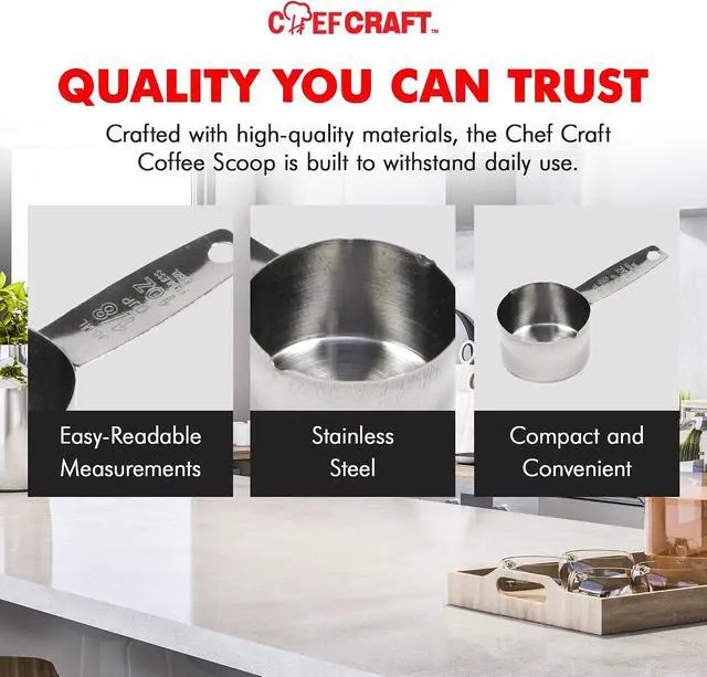Alt view image 6 of 7 - Chef Craft Select Coffee Measurer, 4 inch 2 tbsp, Stainless Steel