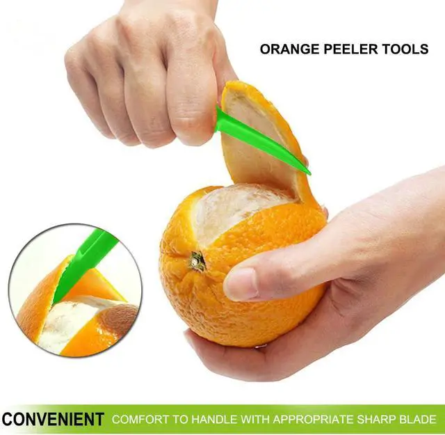Alt view image 3 of 7 - Orange Peeler Tools Citrus Peel Cutter Plastic Fruit Slicer Cutter Lemon Peeler Opener Remover Fruit Vegetable Tools Kitchen Accessories Cooking Knife Kitchen Gadget Tool,2 Pack (Orange)