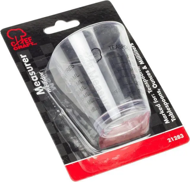 Alt view image 2 of 4 - Chef Craft Classic Plastic Shot Glass Measurer, 1 ounce teaspoon/tablespoon, Clear