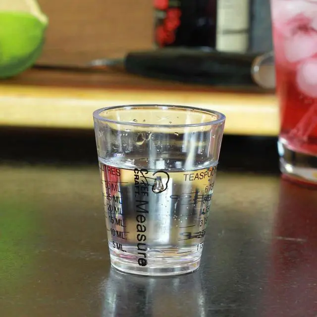 Alt view image 4 of 4 - Chef Craft Classic Plastic Shot Glass Measurer, 1 ounce teaspoon/tablespoon, Clear