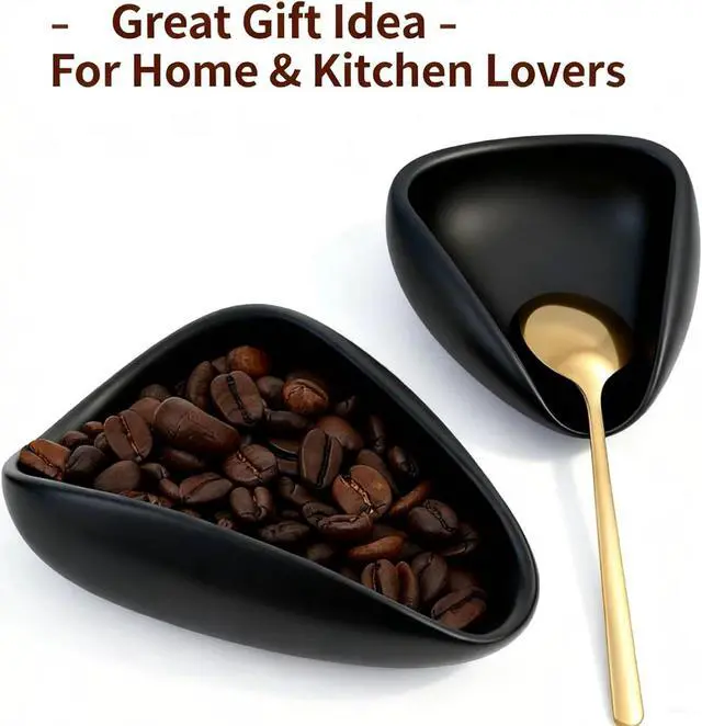 Alt view image 6 of 7 - Ceramic Coffee Bean Dosing Cup + Sprayer Gift Set, Spoon Rest, Mini Coffee Spoon Holder for Tea Spoons Stirrers, Coffee Station Decor, Espresso Coffee Bar Accessories & Essentials(Not Include Spoon)