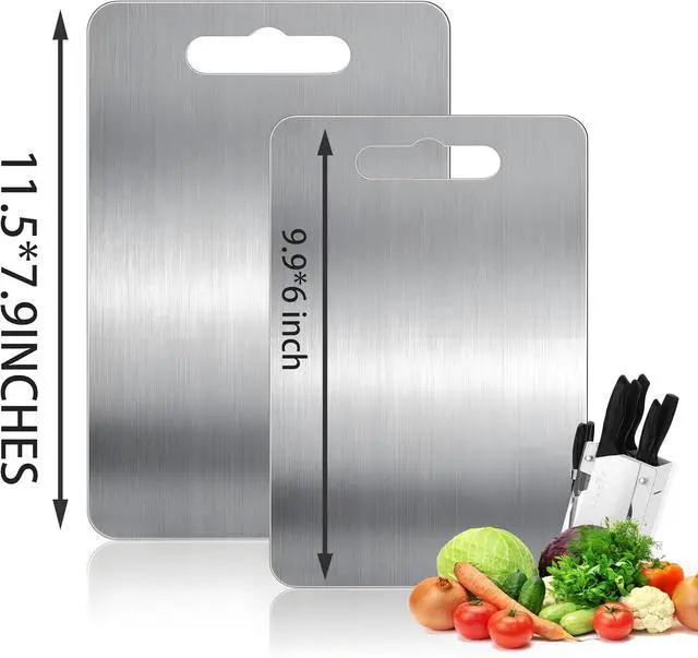 Alt view image 3 of 7 - Titanium Cutting Board for Kitchen,2 Packs Titanium Cutting Board Hygienic, Durable, Easy to Clean, and Safe Ideal Size for Everyday Use
