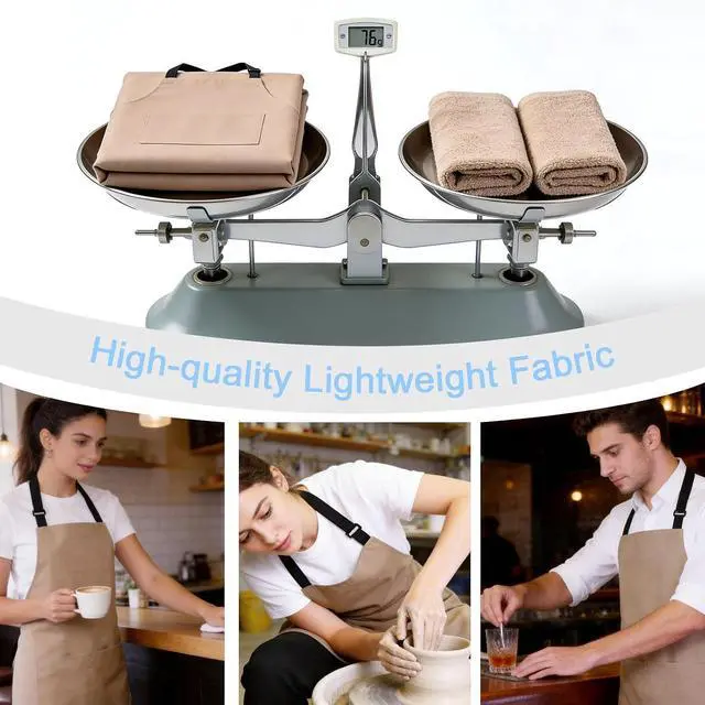 Alt view image 5 of 7 - 2 Pack Kitchen Aprons, Waterproof and Oil Resistant with 2 Pockets, Adjustable Neck Strap for Chef Apron