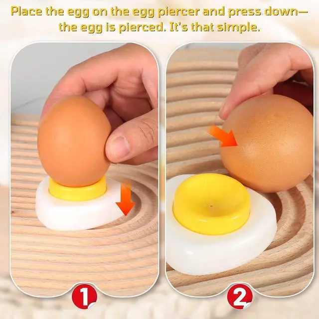 Alt view image 2 of 6 - Magnetic Egg Piercer Tool for making holes in raw eggs to achieve perfectly boiled eggs, egg hole puncher Pricker with Safety Lock Egg Pin,