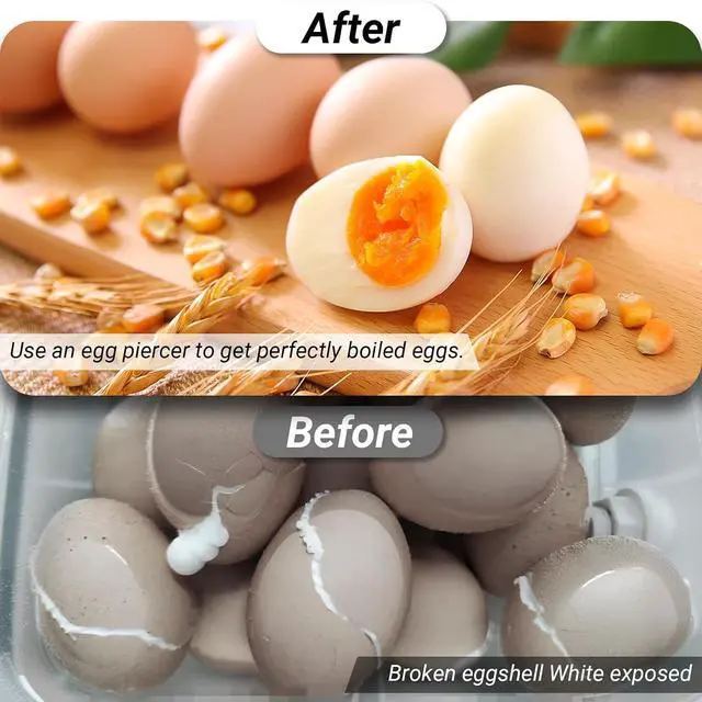 Alt view image 5 of 6 - Magnetic Egg Piercer Tool for making holes in raw eggs to achieve perfectly boiled eggs, egg hole puncher Pricker with Safety Lock Egg Pin,