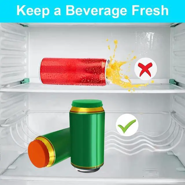 Alt view image 2 of 5 - 6 Pack Silicone Soda Can Lids, 6 Color BPA-Free Reusable Silicone Can Covers, Can Stopper or Protector For Soda, Beer, Drink, Juice, Coke, Beverage, Fits Standard Cans