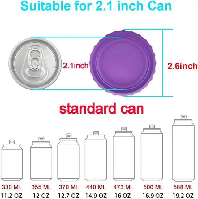 Alt view image 5 of 5 - 6 Pack Silicone Soda Can Lids, 6 Color BPA-Free Reusable Silicone Can Covers, Can Stopper or Protector For Soda, Beer, Drink, Juice, Coke, Beverage, Fits Standard Cans
