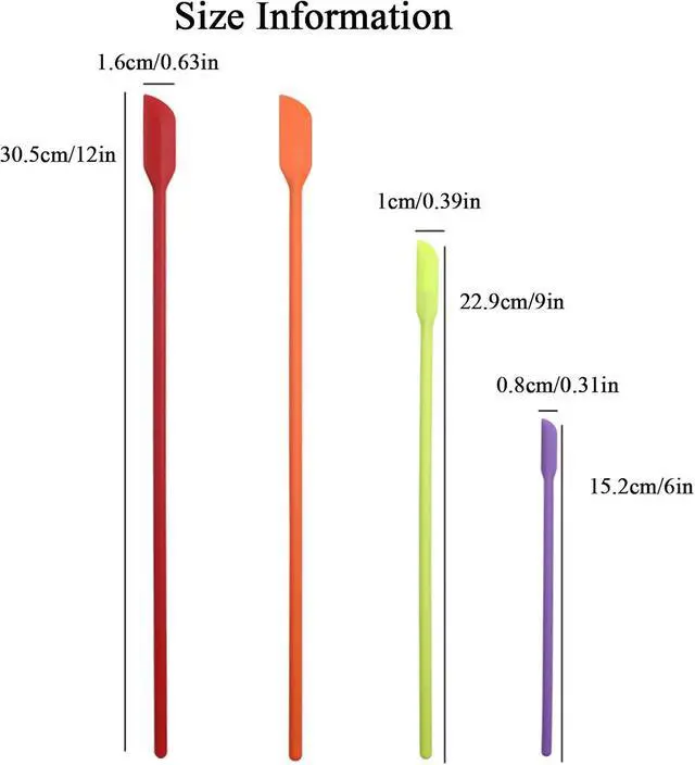 Alt view image 2 of 6 - Beauty Spatula 4 PCS Makeup Spatula Mini Silicone for Cosmetics & Kitchen - 3 Sizes