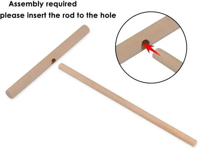 Alt view image 2 of 7 - Crepe Spreader 2 Pack Natural Wood T-Shaped Tool 6.1 x 4.7 Inches for Crepes & Pancakes Batter Spreading