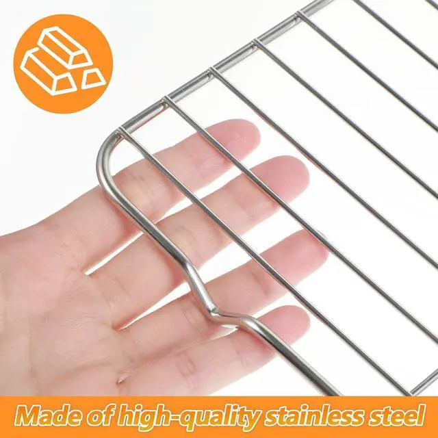 Alt view image 7 of 7 - Small Cooling Rack, Stainless Steel Small Wire Rack for Cooking, Heavy Duty Small Baking Rack, with 4 Legs Rectangle Wire Cooking Racks for Meat, 5.3 X 8.46Inch