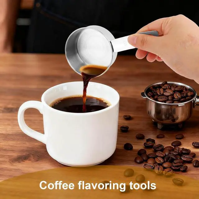 Alt view image 5 of 7 - 2pcs 1/2 Measuring Cup Scoops, 125ml Stainless Steel Half Cup Scoop | with Inner Scale for Kitchen Liquid & Dry Ingredients Coffee Cooking Baking (Silver)